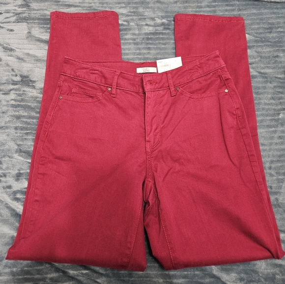 NWT! croft & barrow Women's Red Skinny Pants! - Picture 3 of 9
